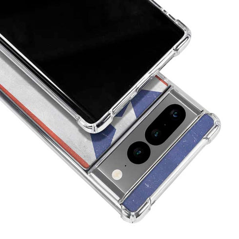 Puerto Rico Flag Distressed Google Pixel 7 Pro Clear Case